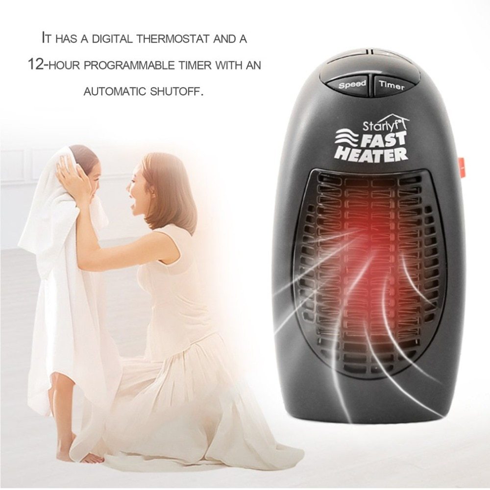 Mini Electric Heater with 360 Rotating Plug