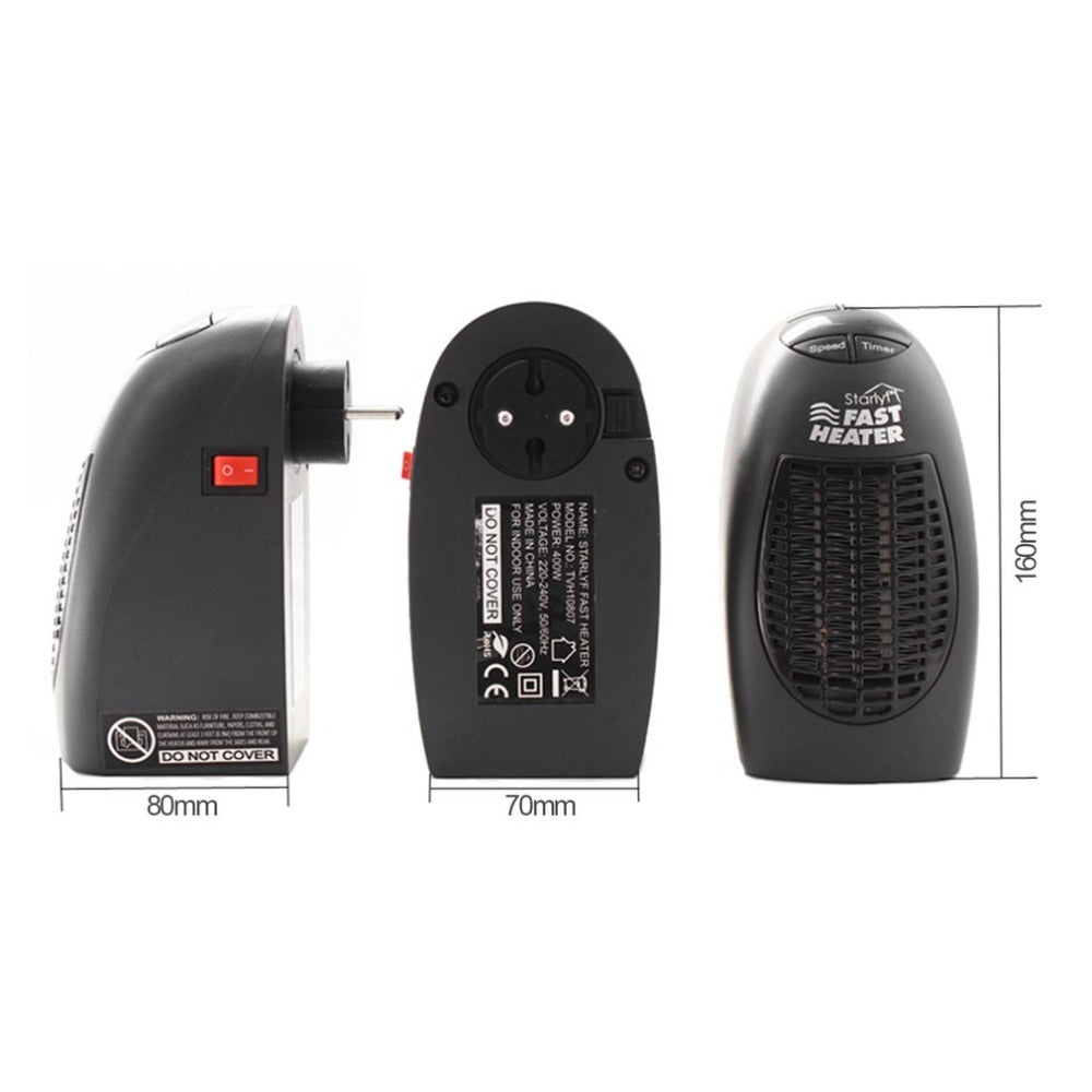 Mini Electric Heater with 360 Rotating Plug