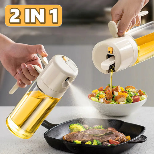 2 In 1 Oil Sprayer & Dispenser Bottle