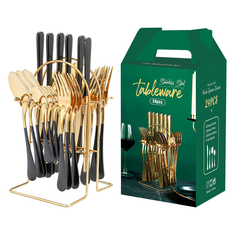 Good Stainless Steel Cutlery Set with Rack