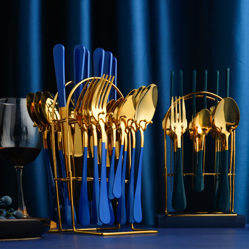 Good Stainless Steel Cutlery Set with Rack