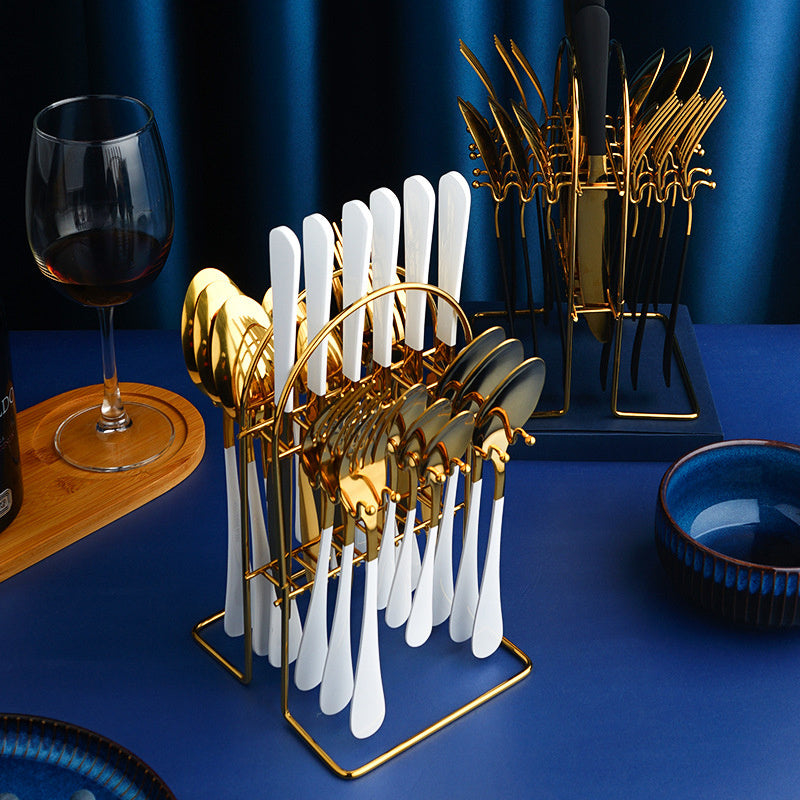 Good Stainless Steel Cutlery Set with Rack