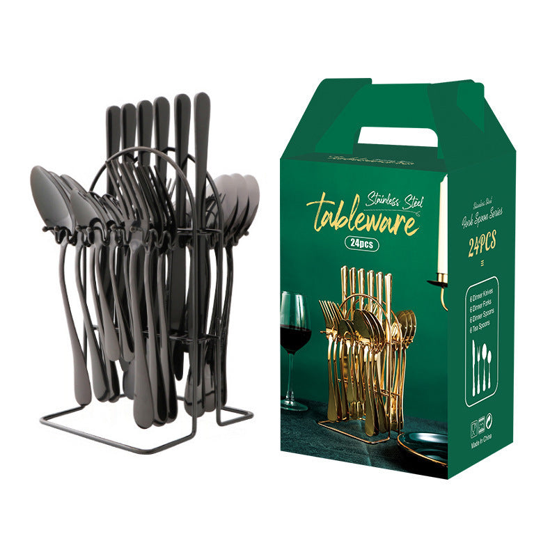 Good Stainless Steel Cutlery Set with Rack