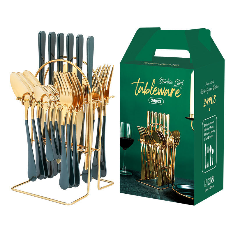 Good Stainless Steel Cutlery Set with Rack