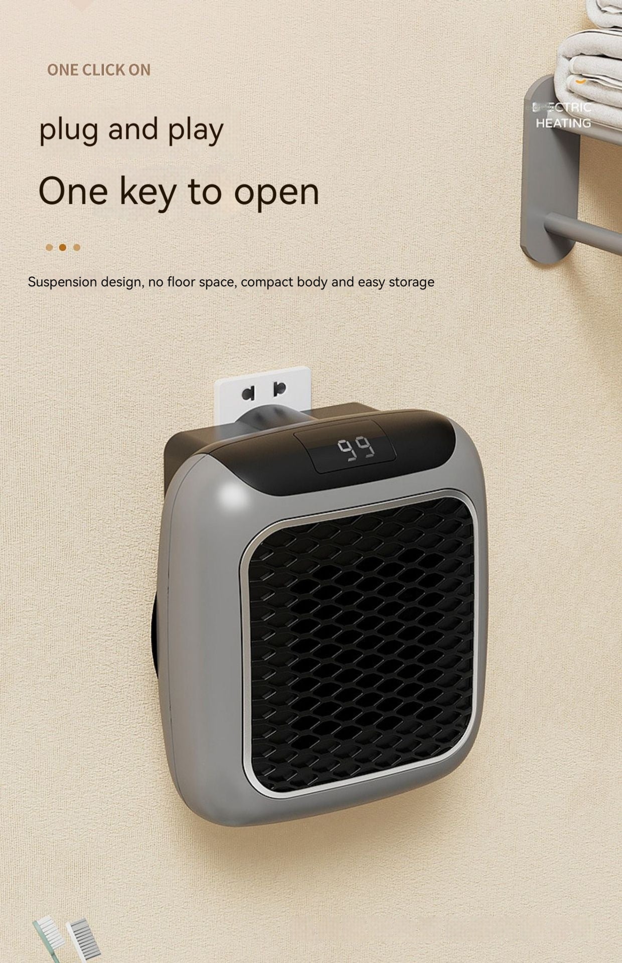 Wall-Mounted Mini Fan Heater