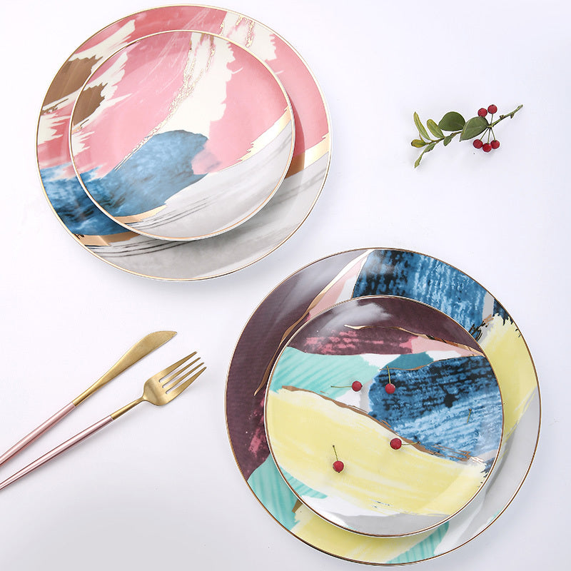 Colorful Cloud Ceramic Salad Plate