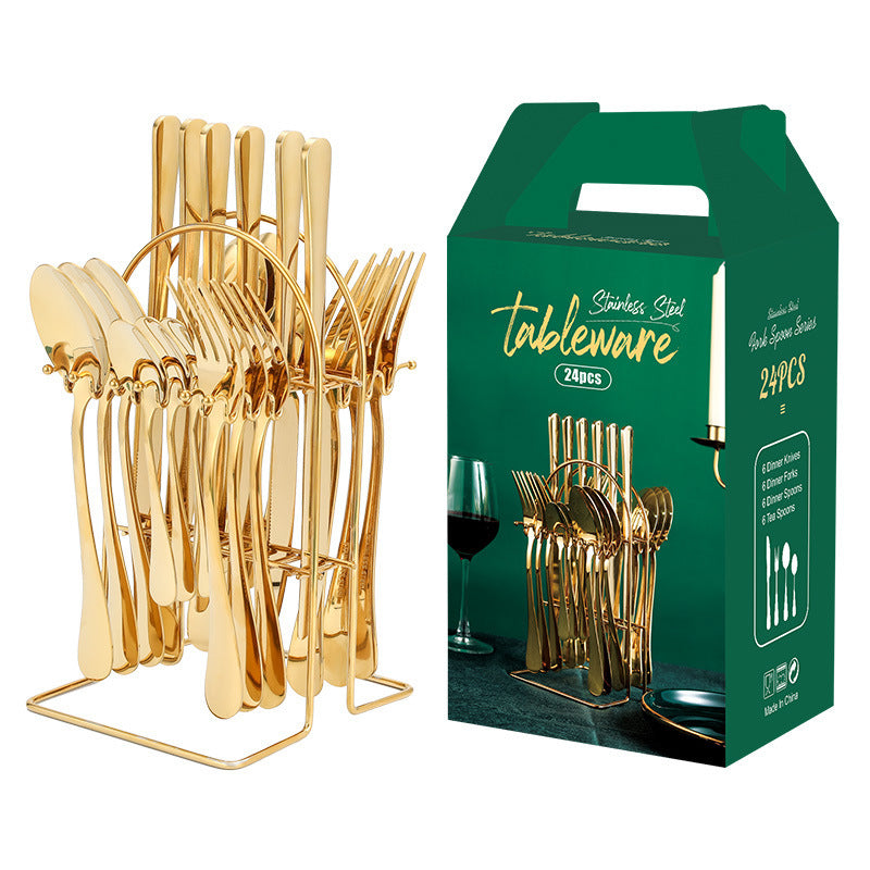 Good Stainless Steel Cutlery Set with Rack